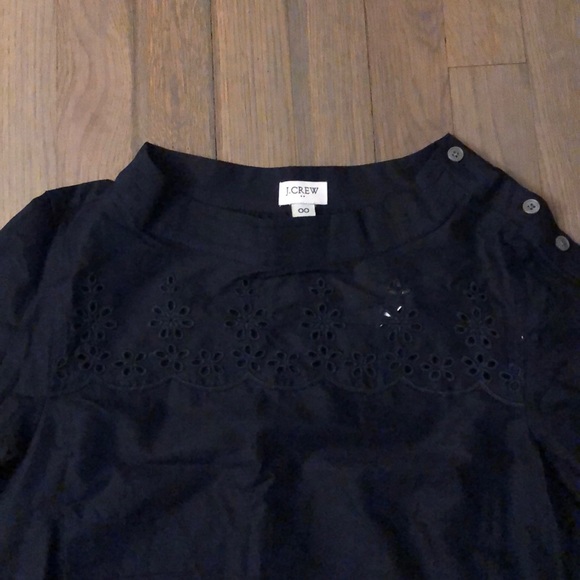 J. Crew NWT Scalloped eyelet funnelneck top - Picture 9 of 14
